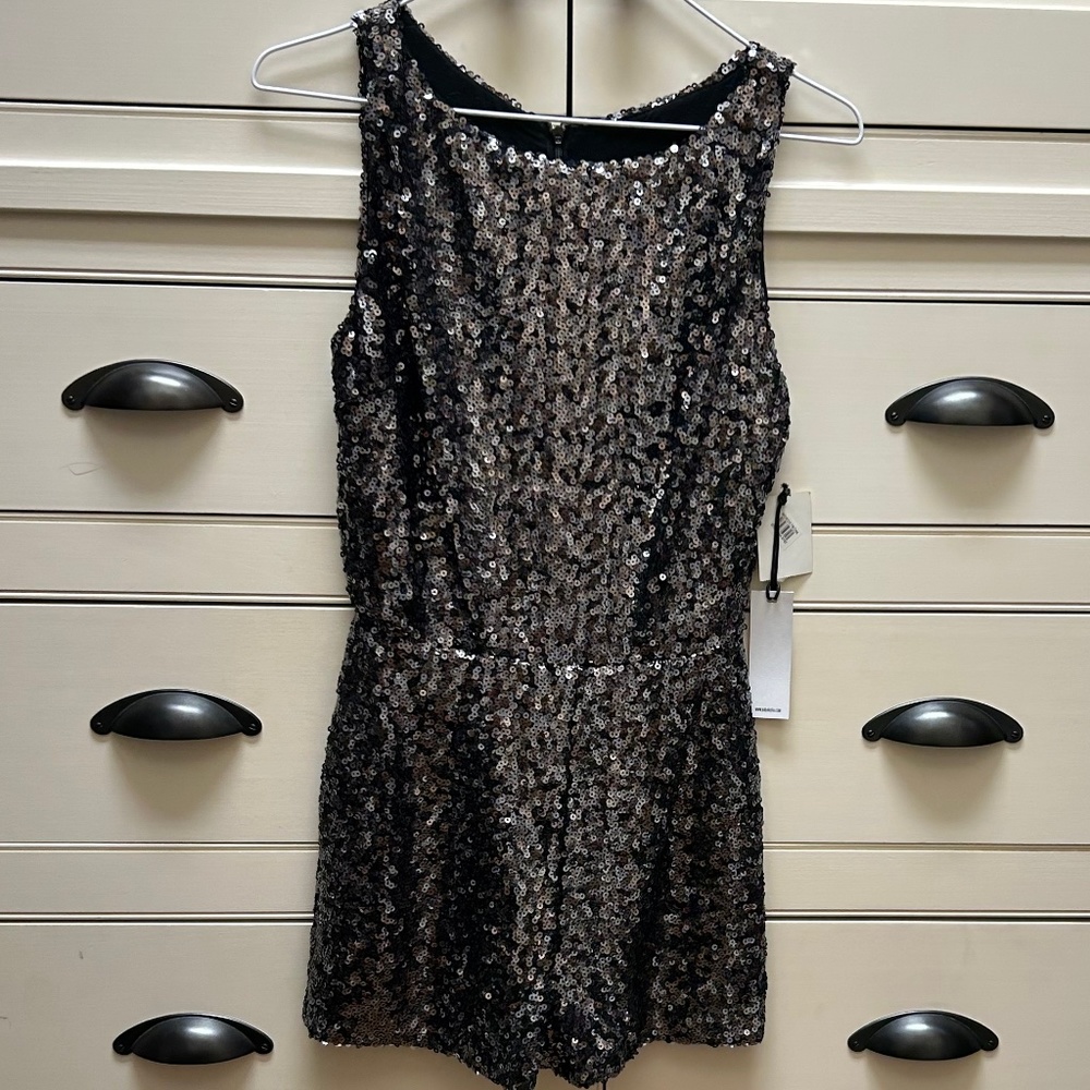 BB Dakota short sleeve sequin romper